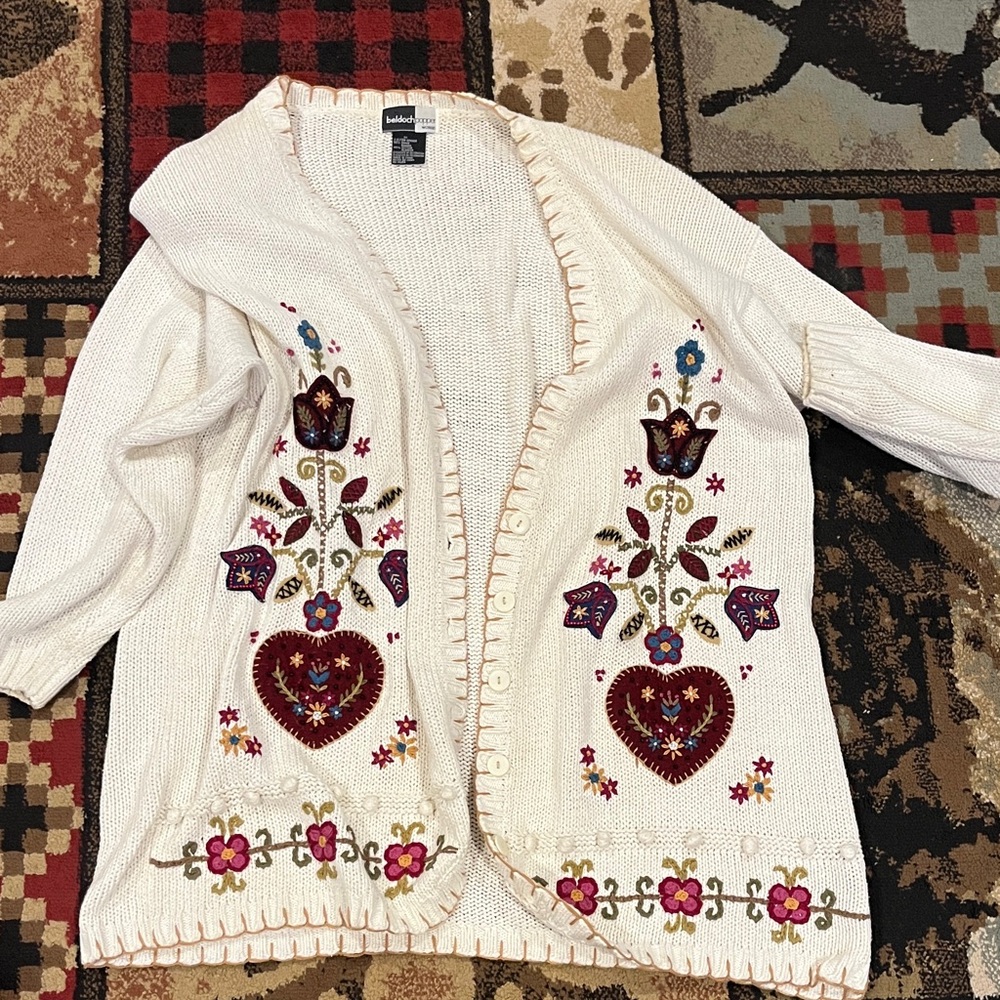 Womens vintage embroidered Beldoch Popper sweater